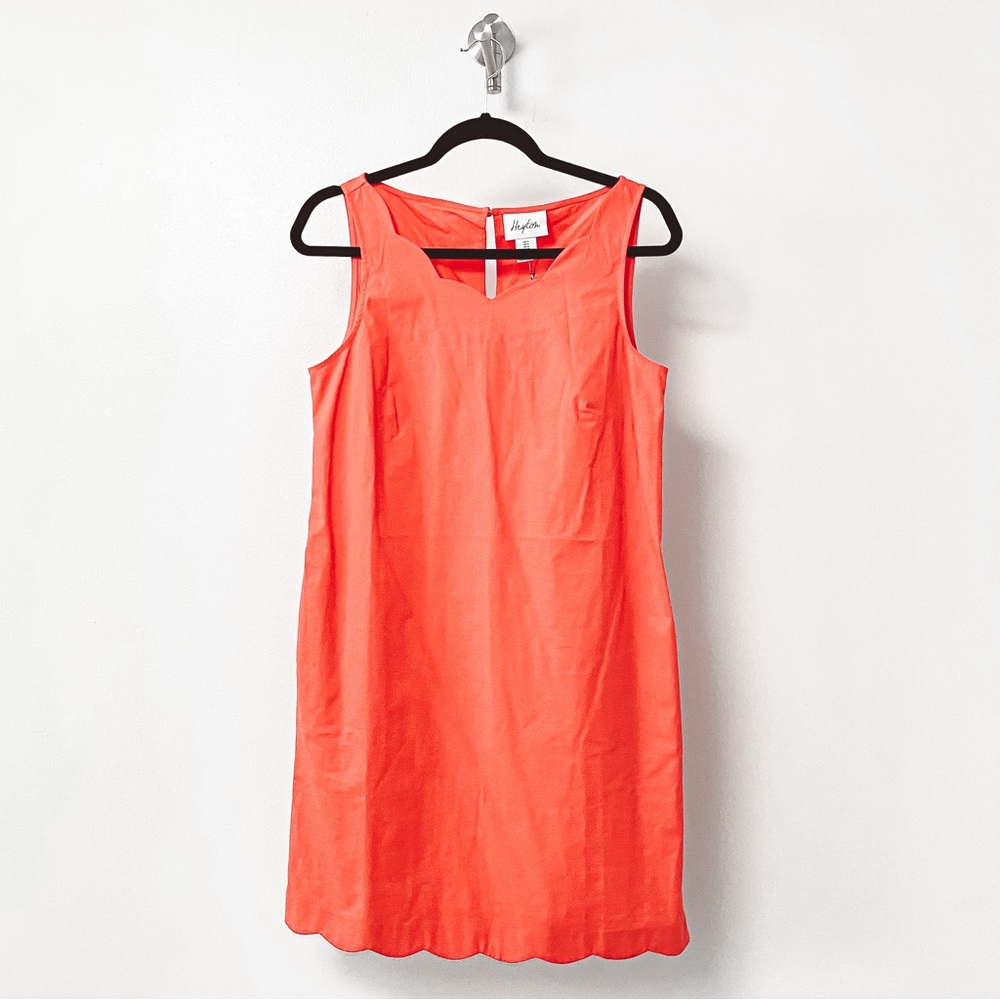 *NWT* Heyton‎ Preppy Holiday Casual Chic Scalloped Hem Vibrant Cotton Mini Dress